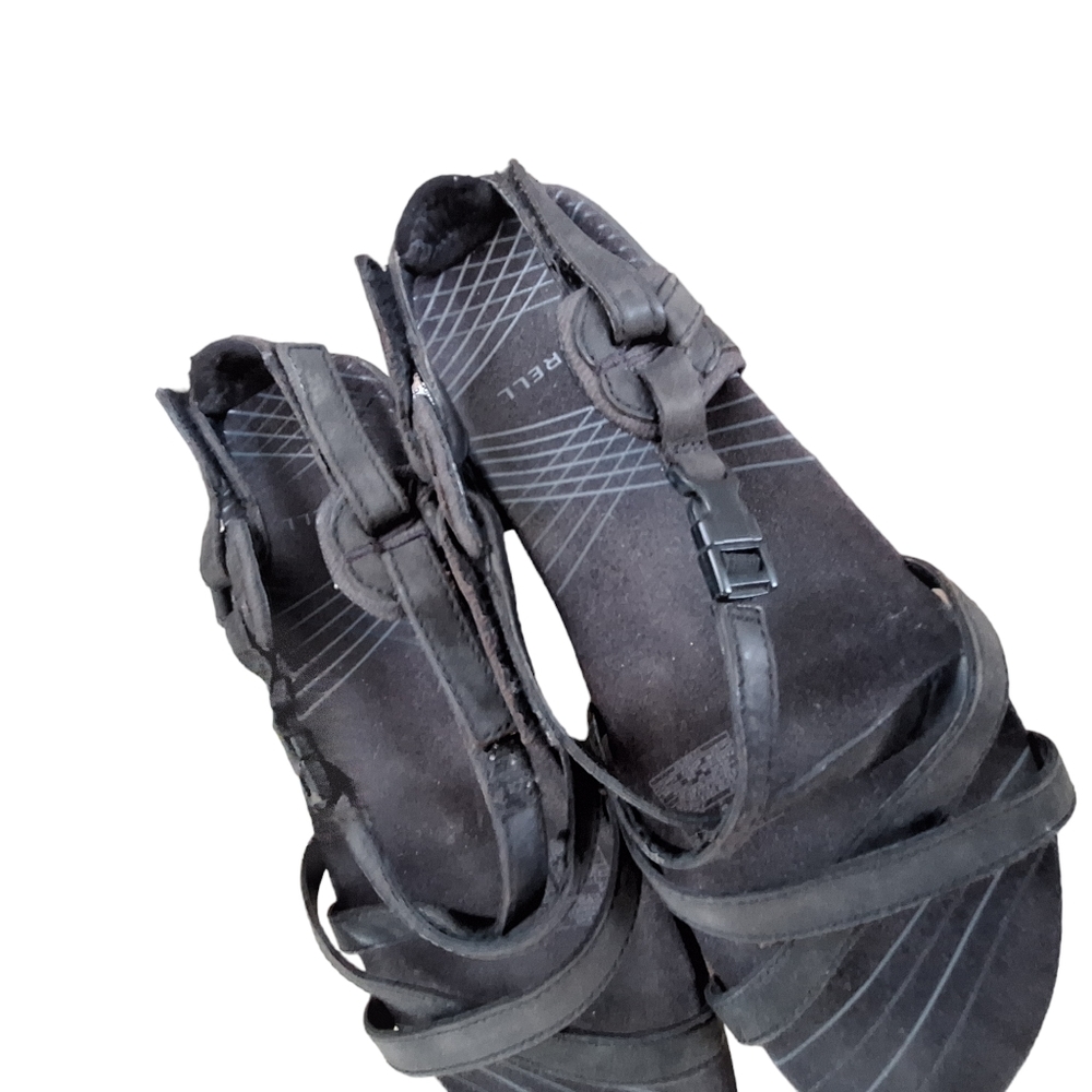 Merrell Aster Bungee Women's Black Strappy Leather Performance Sandals sz8 - Picture 6 of 9
